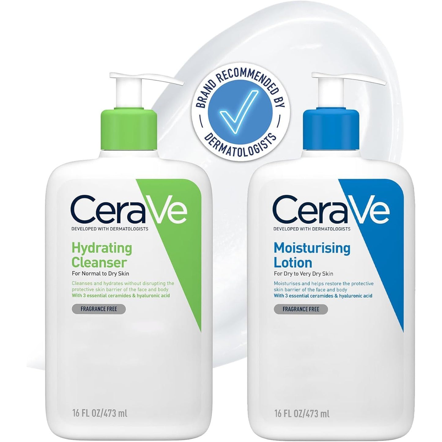 Face & Body Routine for Dry Skin, Hydrating Cleanser & Moisturising Lotion 473Ml X2