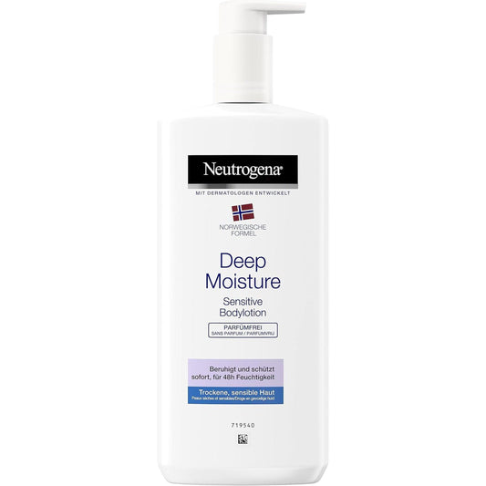 Norwegische Formel Bodylotion, Deep Moisture Sensitive, Parfümfrei, Für Sensible Trockene Haut, 400Ml