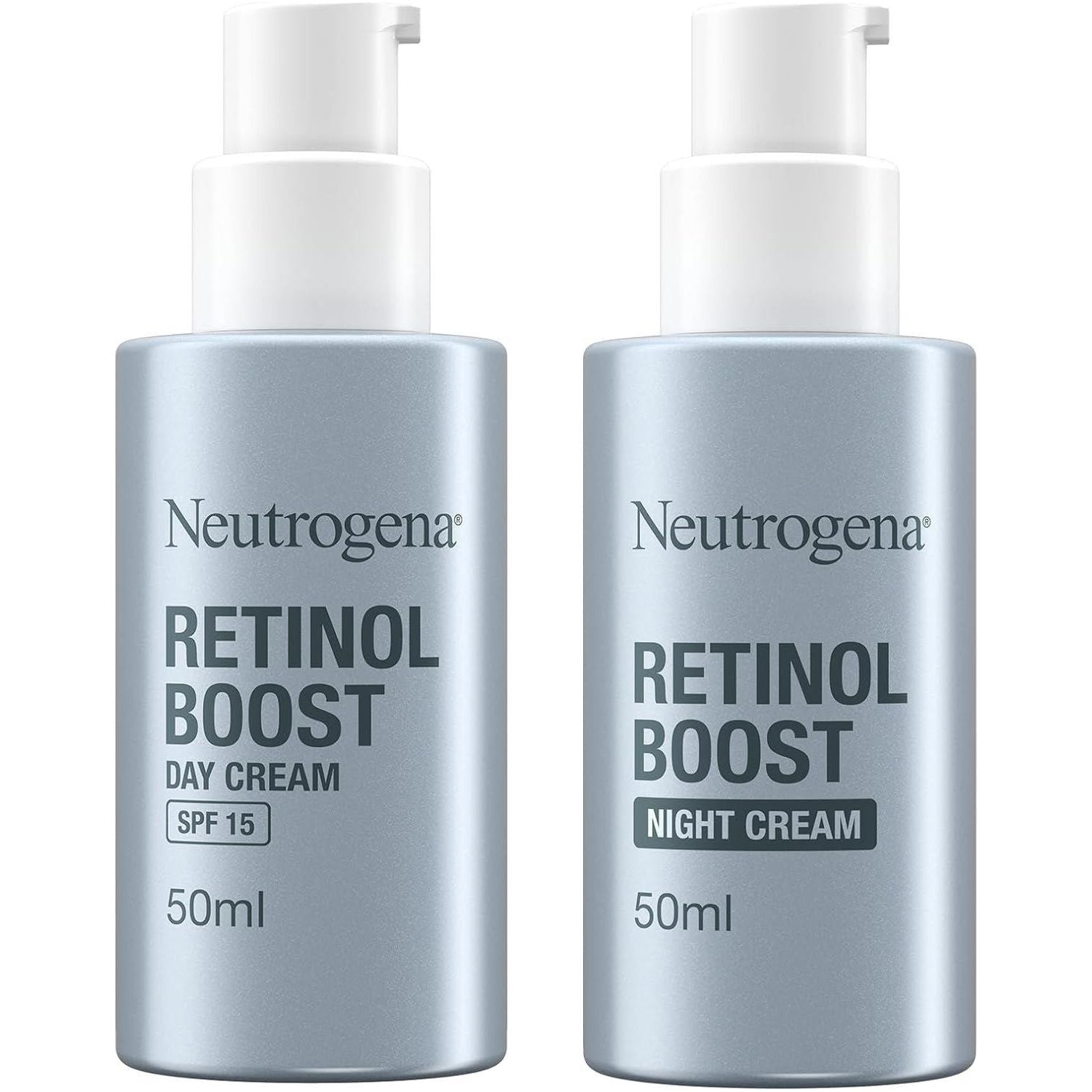 Retinol Boost Day & Night Cream Duo, Renewing Skin Care Set with Boost Day Cream with SPF 15 (1X 50Ml) and Retinol Boost Cream (1X 50Ml), Suitable for Ageing Skin