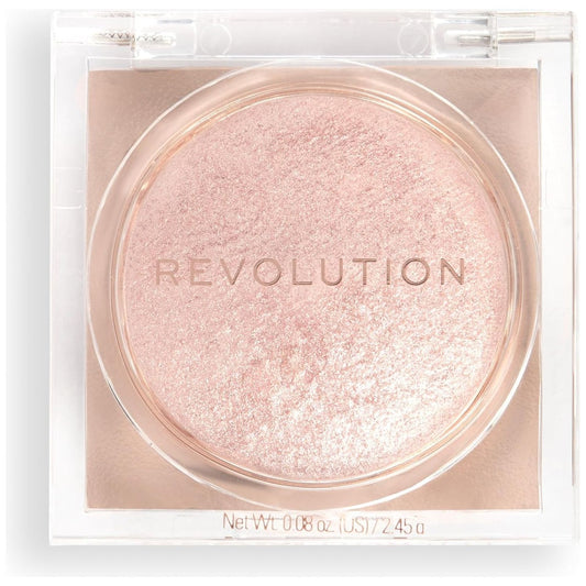 Makeup Revolution Beam Bright Highlighter, All over Face Glow, Powder to Liquid Formula, 5 Different Shades, Rose Lustre