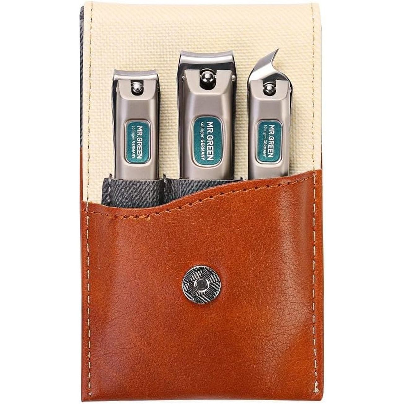 Manicure Pedicure Sets, 3 Pcs Nail Clippers Set, German Premium Stainless Steel Nail Clippers Kit with High-End Leather Case, Professional Fingernail & Toe Nail Clippers for Men and Women