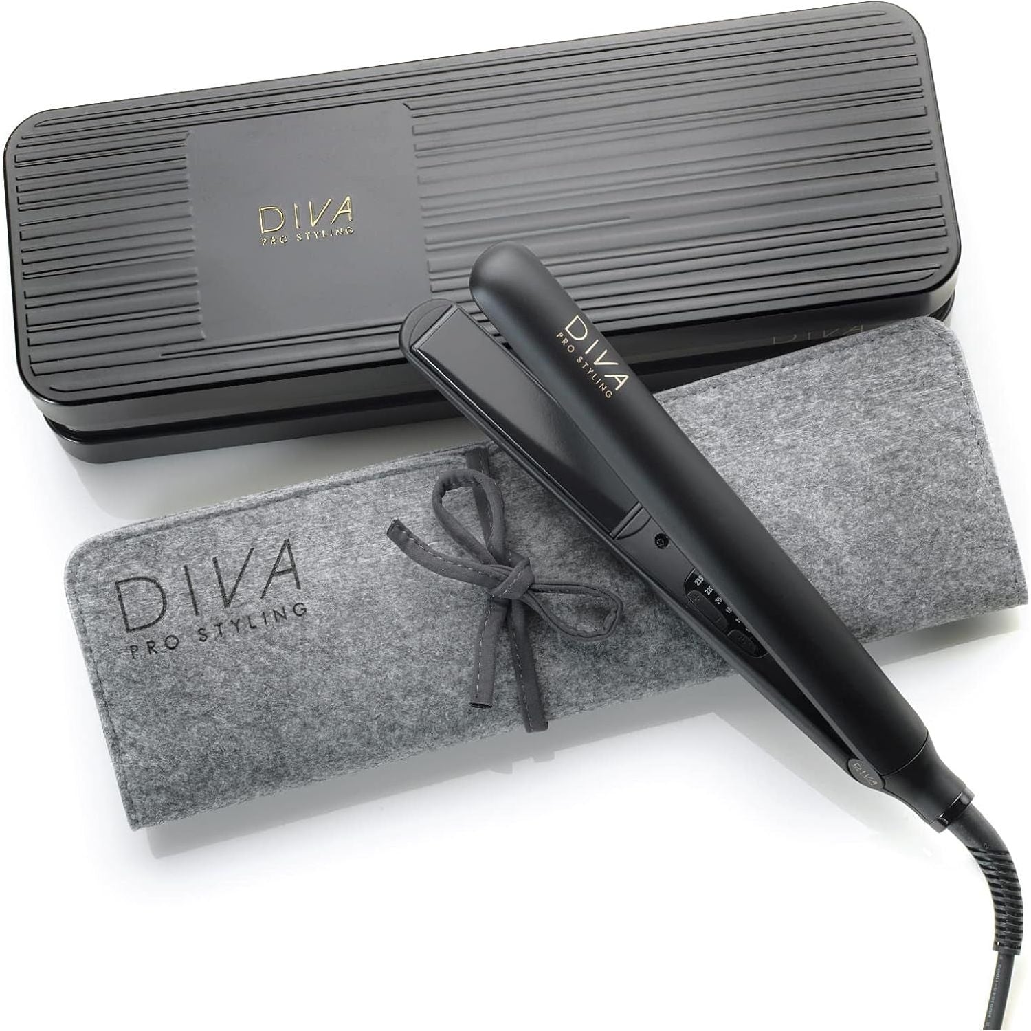 Rapida 4000 Pro Dryer Blush - 2200W Professional Hairdryer with Ionic Conditioning, PRO114 & Digital Straightener and Styler Onyx