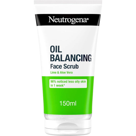 Oil Balancing Face Scrub (1X 150Ml), Purifying and Mattifying Daily Exfoliator with Lime and Aloe Vera, Oil-Free Face Scrub Developed to Rebalance Oily Skin