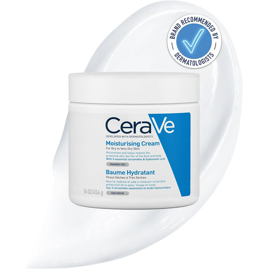 Moisturising Face and Body Cream with Hyaluronic Acid and 3 Essential Ceramides for Dry to Very Dry Skin 454G​