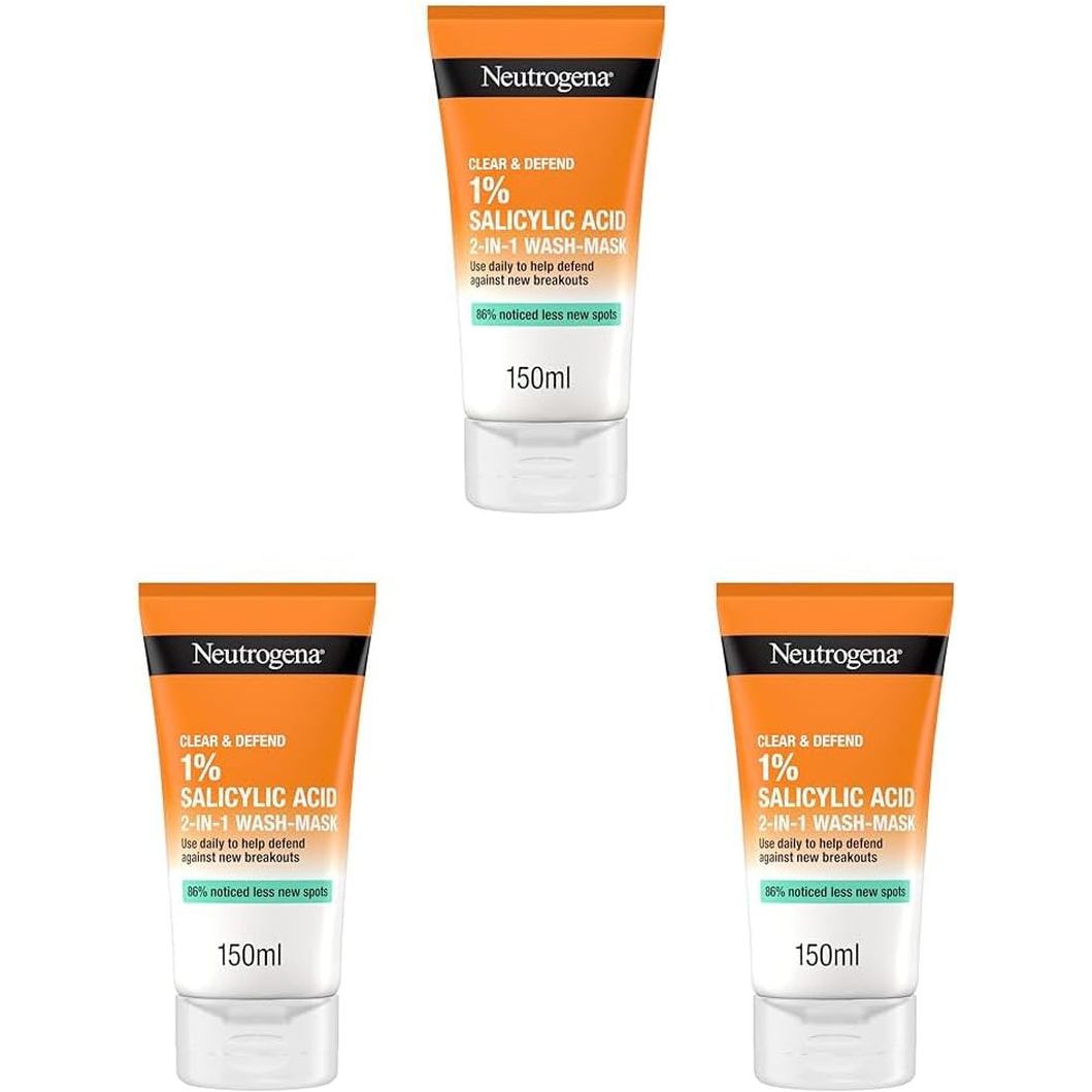 ® Clear & Defend 1% Salicylic Acid 2-IN-1 Wash-Mask 150Ml (Pack of 3)