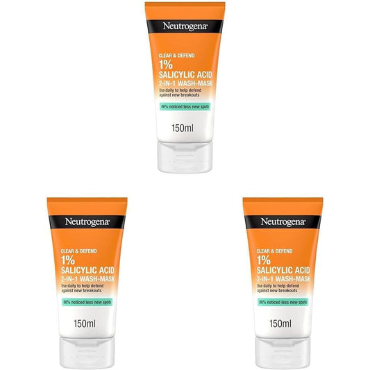 ® Clear & Defend 1% Salicylic Acid 2-IN-1 Wash-Mask 150Ml (Pack of 3)