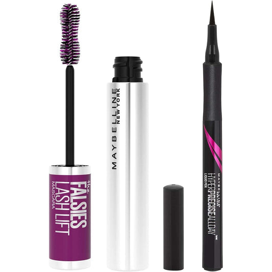 New York the Ultimate Eye Sculpt Bundle, Includes False Lash Effect Mascara, the Falsies Lash Lift in Black & Hyper Precise All Day Brush Tip Liquid Eyeliner in Black