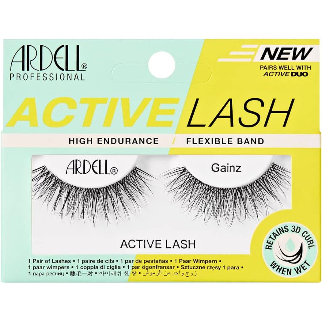 Active Lash Gainz False Eyelashes, Water-Resistant, Light Volume, Medium Length, Vegan Friendly, 1 Pair (Pack of 1)